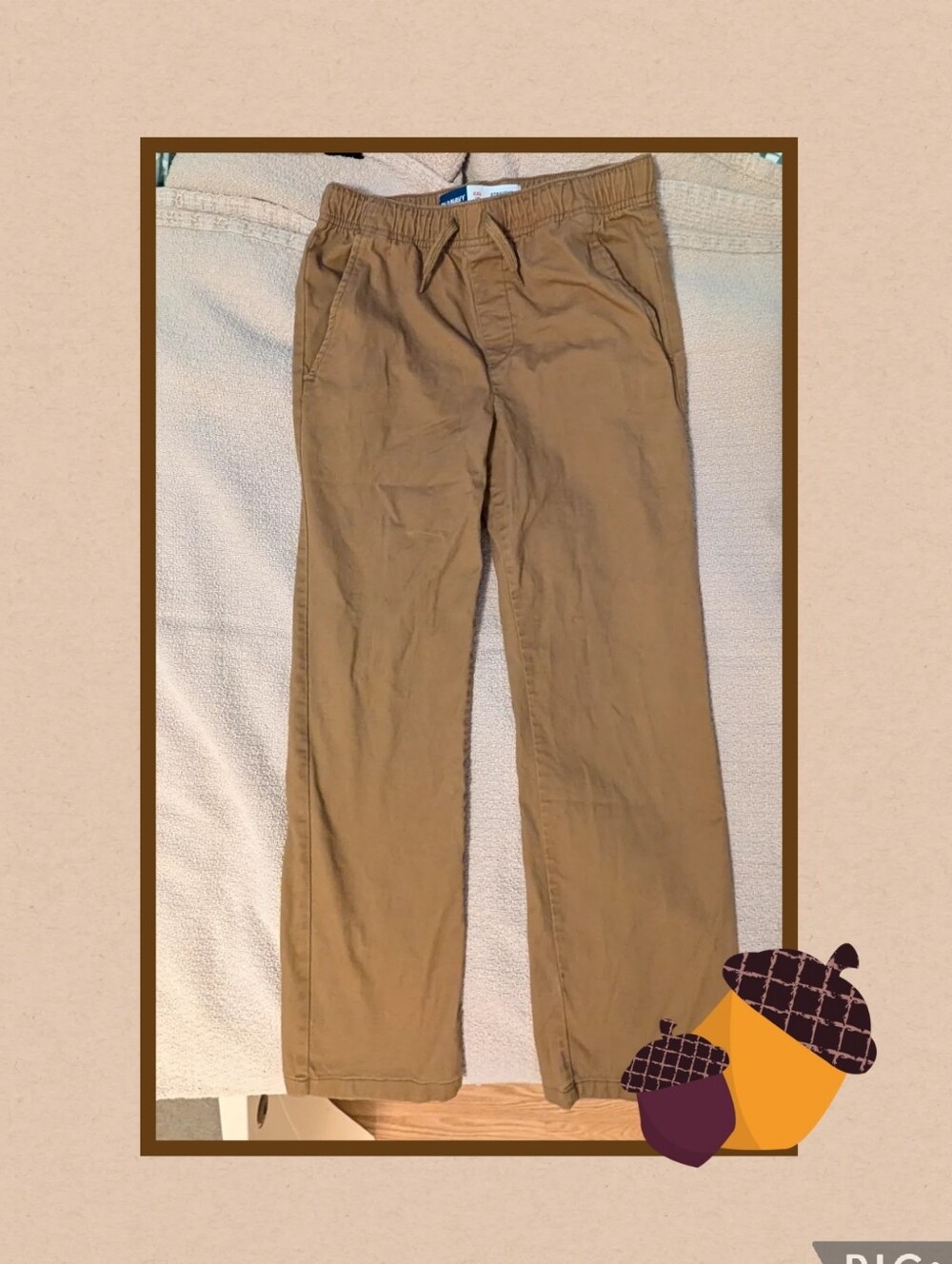 Old Navy Boys Pull On Elastic Waist Straight Leg Khaki Chino Pants, Size XXL 18